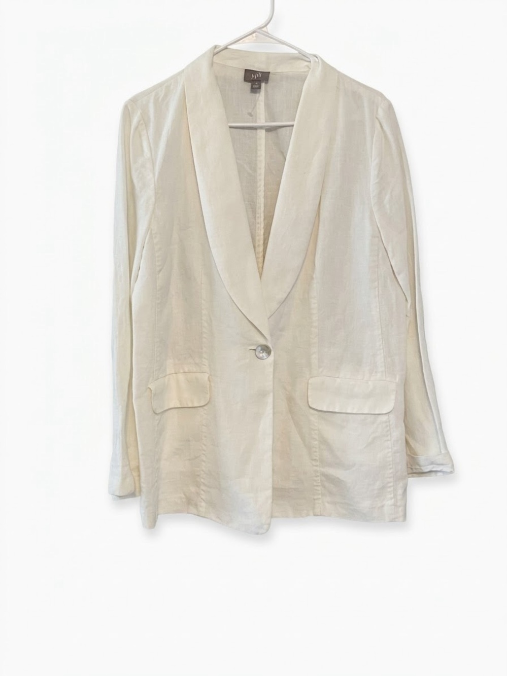 J. Crew Cream 100% Linen Single-Button Blazer